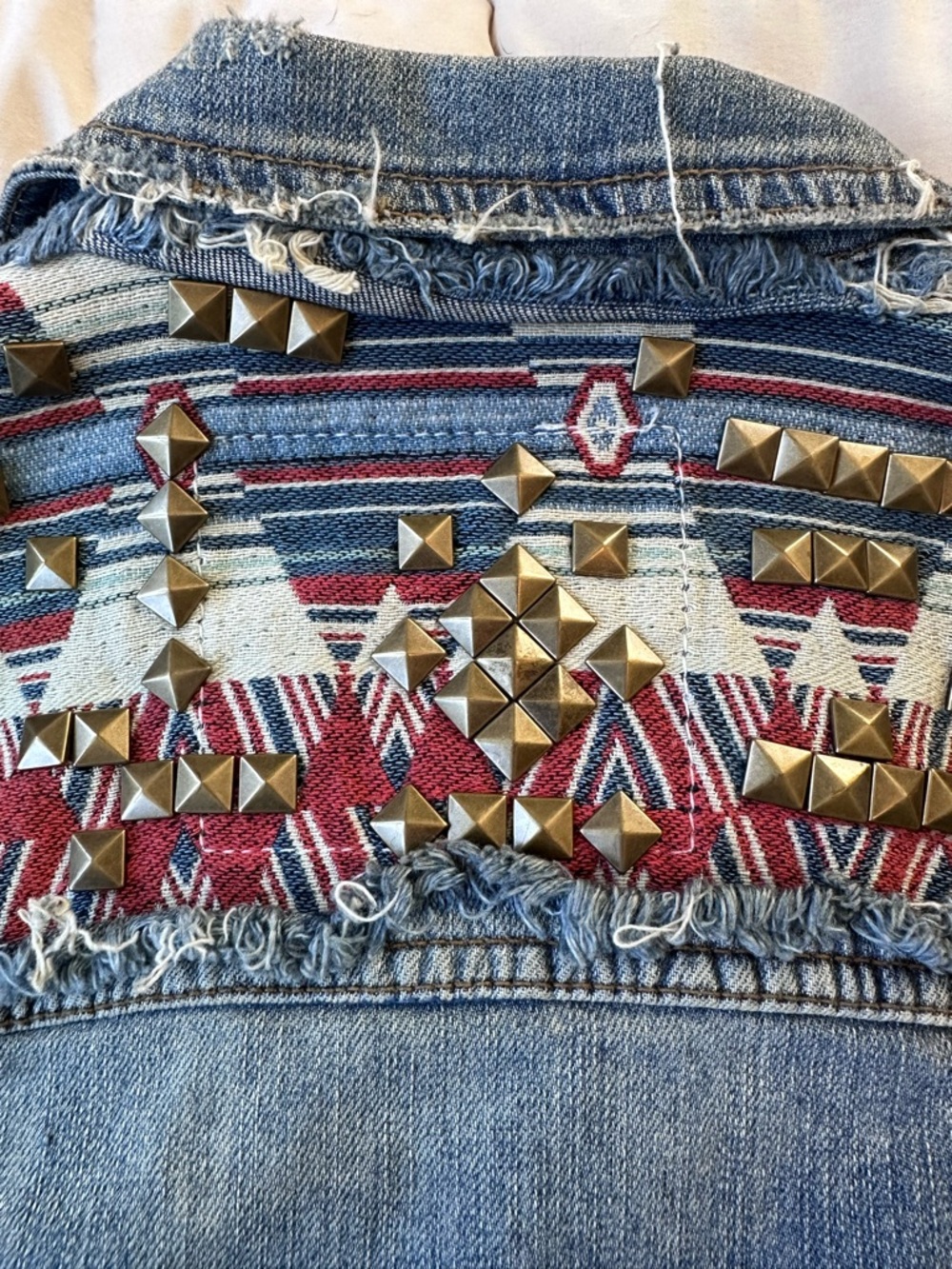 Zara Men’s Denim Couture Jean Vest Distressed & Embellished Medium - Picture 10 of 14